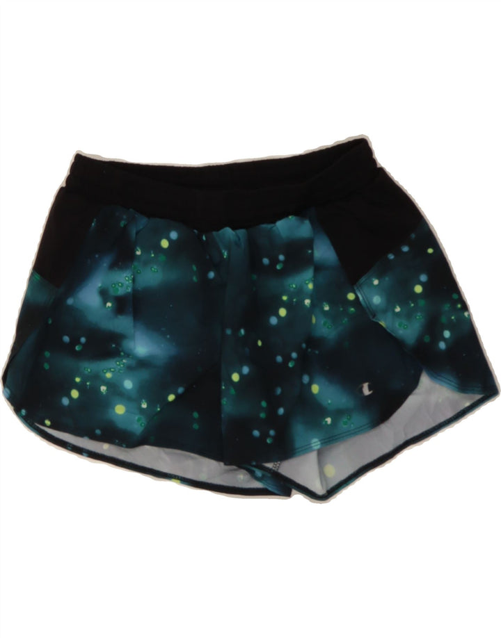 CHAMPION Womens Sport Shorts UK 8 Small Black Tie Dye Polyester Vintage Champion and Second-Hand Champion from Messina Hembry 