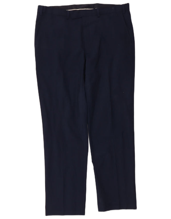 Marks & Spencer Herre Regular Fit Casual Bukser W36 L31 Marineblå Uld