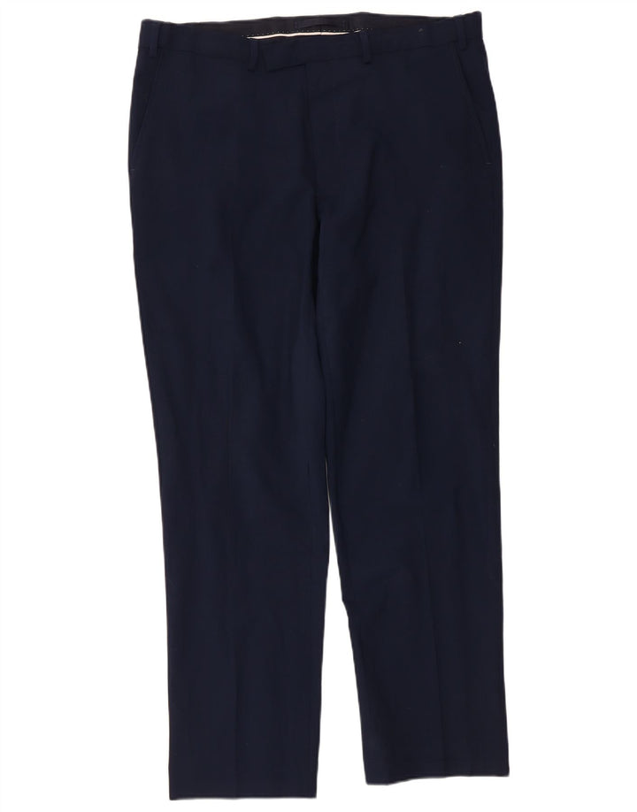 Marks & Spencer Herre Regular Fit Casual Bukser W36 L31 Marineblå Uld