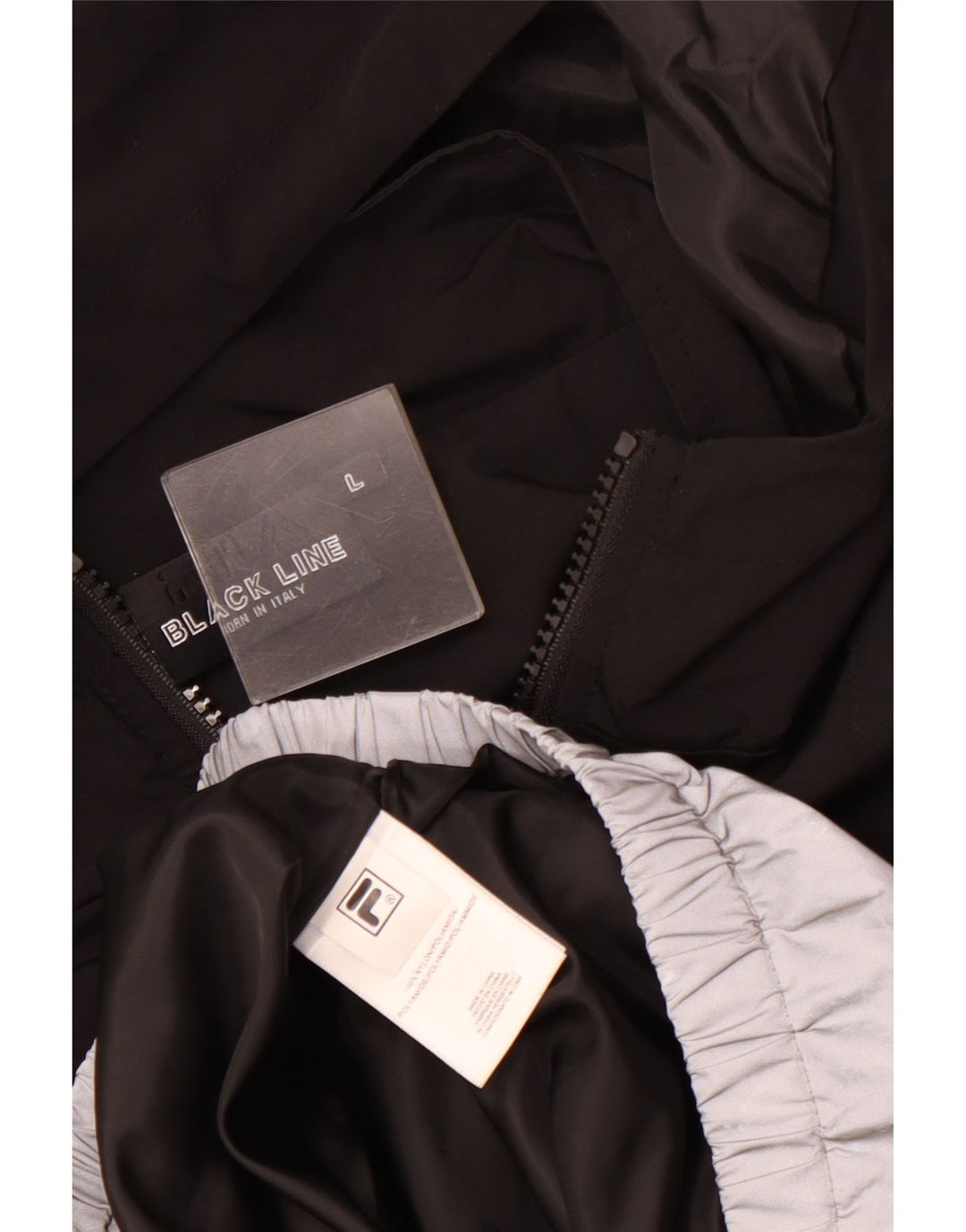 FILA Herre Hooded Zip Neck Tracksuit Top Jacket Large Black Colourblock