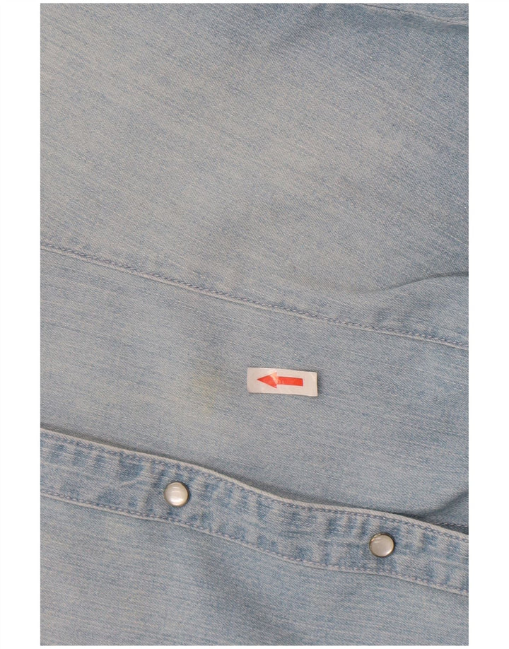 Puma Dame Denim Shirt UK 12 Medium Blue Cotton