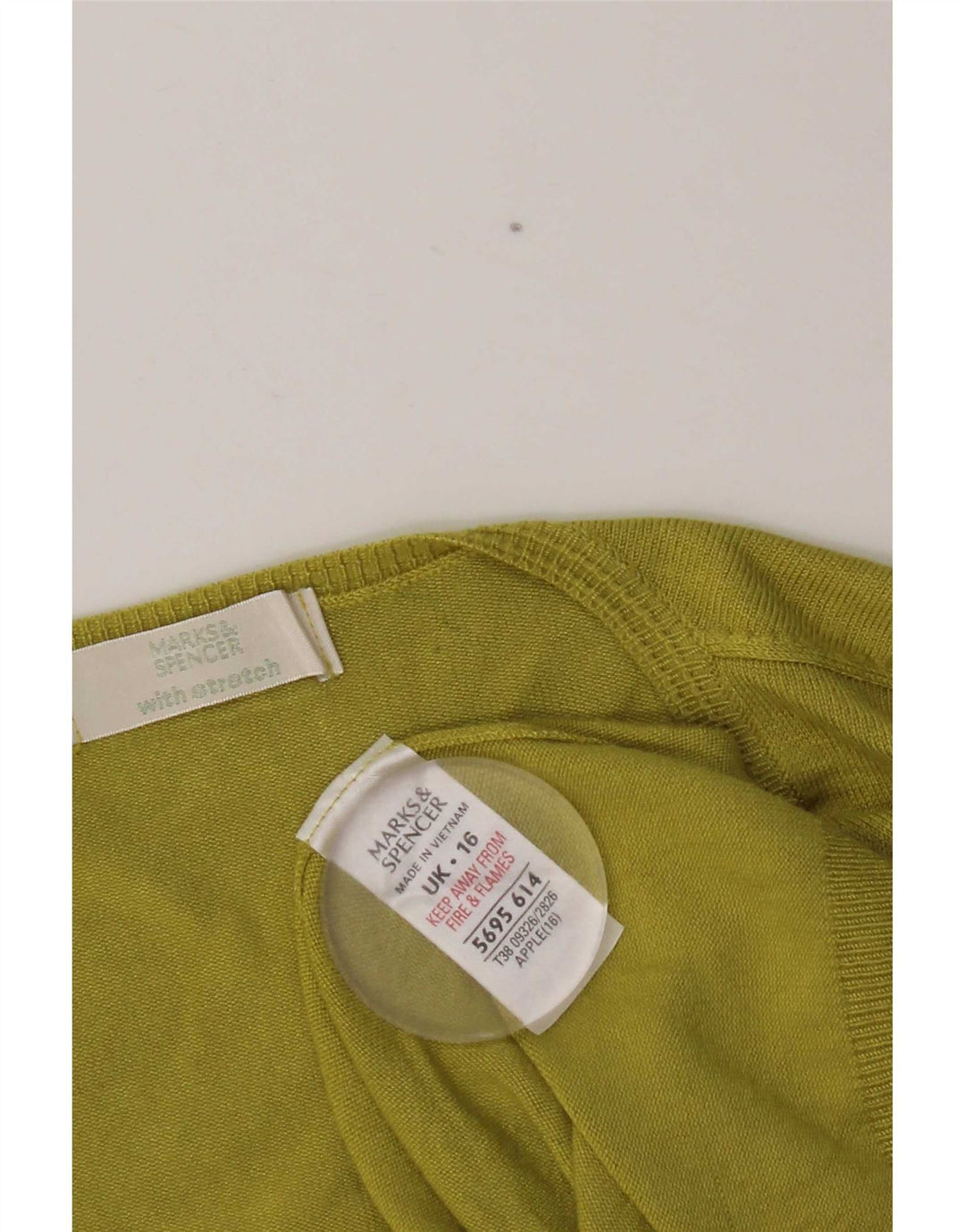 Marks & Spencer Womens Crop V-hals sweater UK 16 Large Green