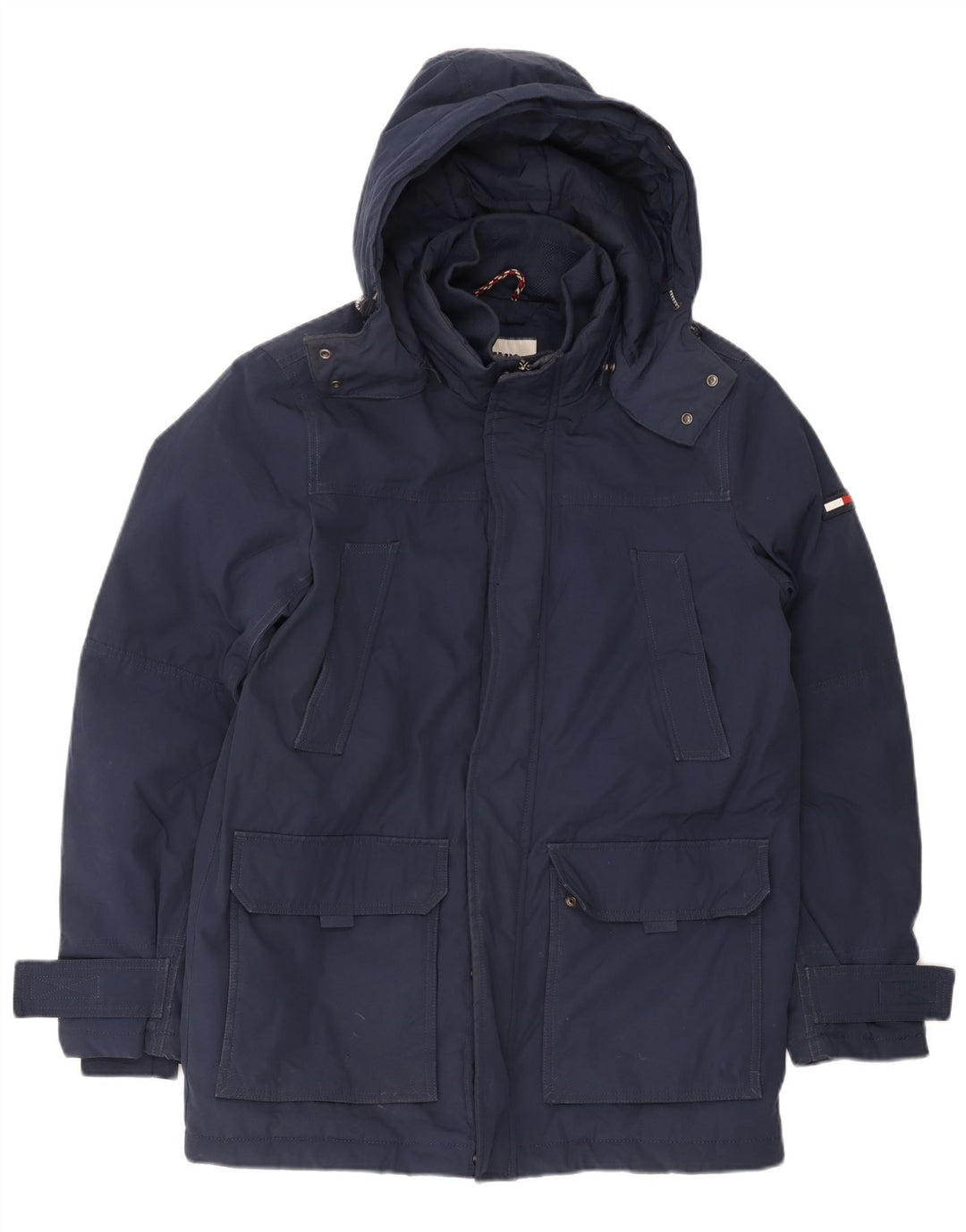 Tommy Hilfiger Herre Hooded Windbreaker Coat UK 38 Medium Navy Blue
