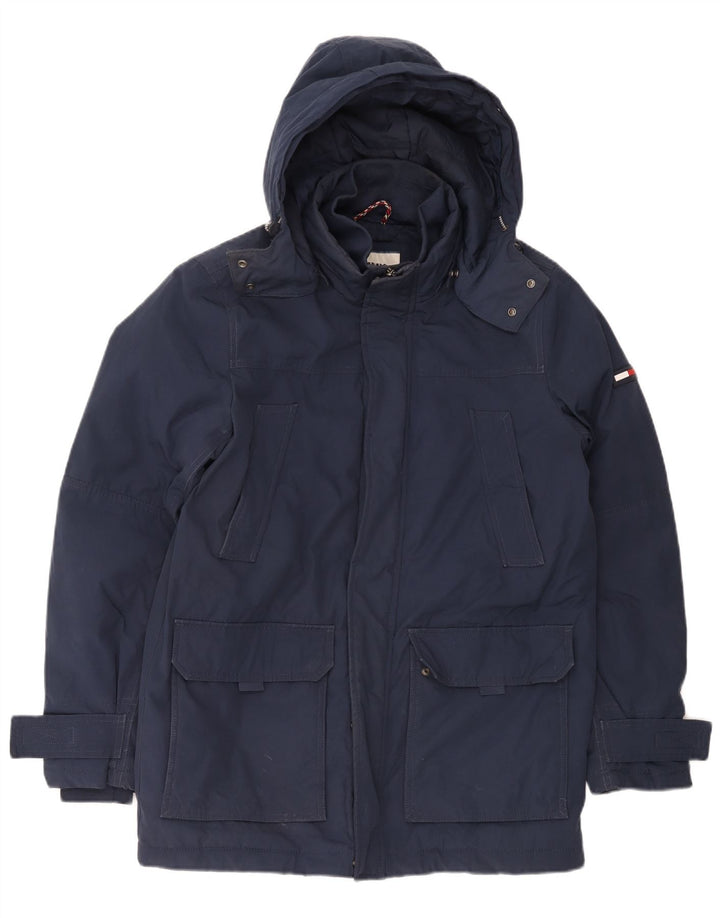 Tommy Hilfiger Herre Hooded Windbreaker Coat UK 38 Medium Navy Blue