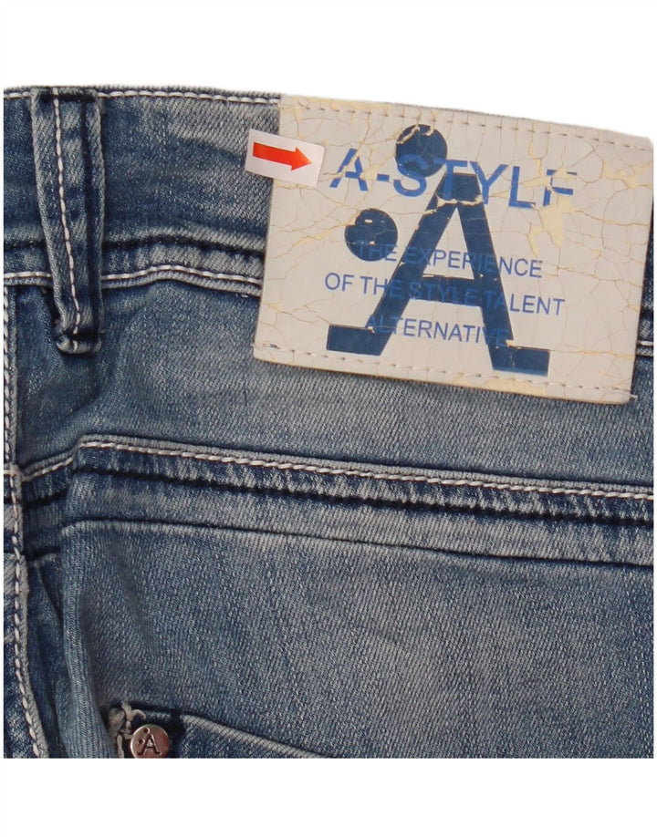 A-Style Dame Slim Jeans IT 46 Large W33 L36 Blå Bomuld