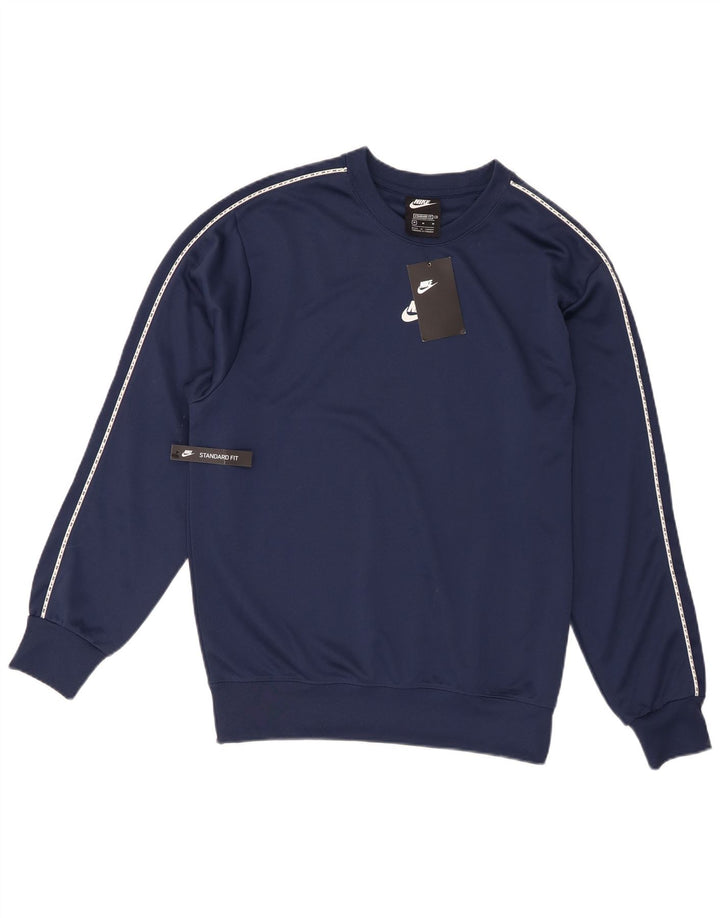 Nike Herre Grafisk Standard Fit Sweatshirt Jumper Medium Navyblå Polyester