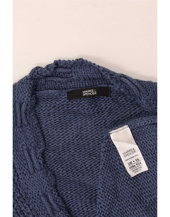 Marks & Spencer dame cardigantrøje med 3/4 ærmer UK 14 Medium Blue