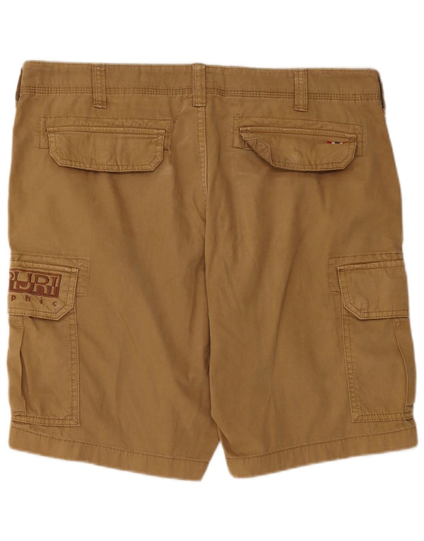 NAPAPIJRI Grafiske Cargo Shorts til mænd W34 Large Khaki Bomuld