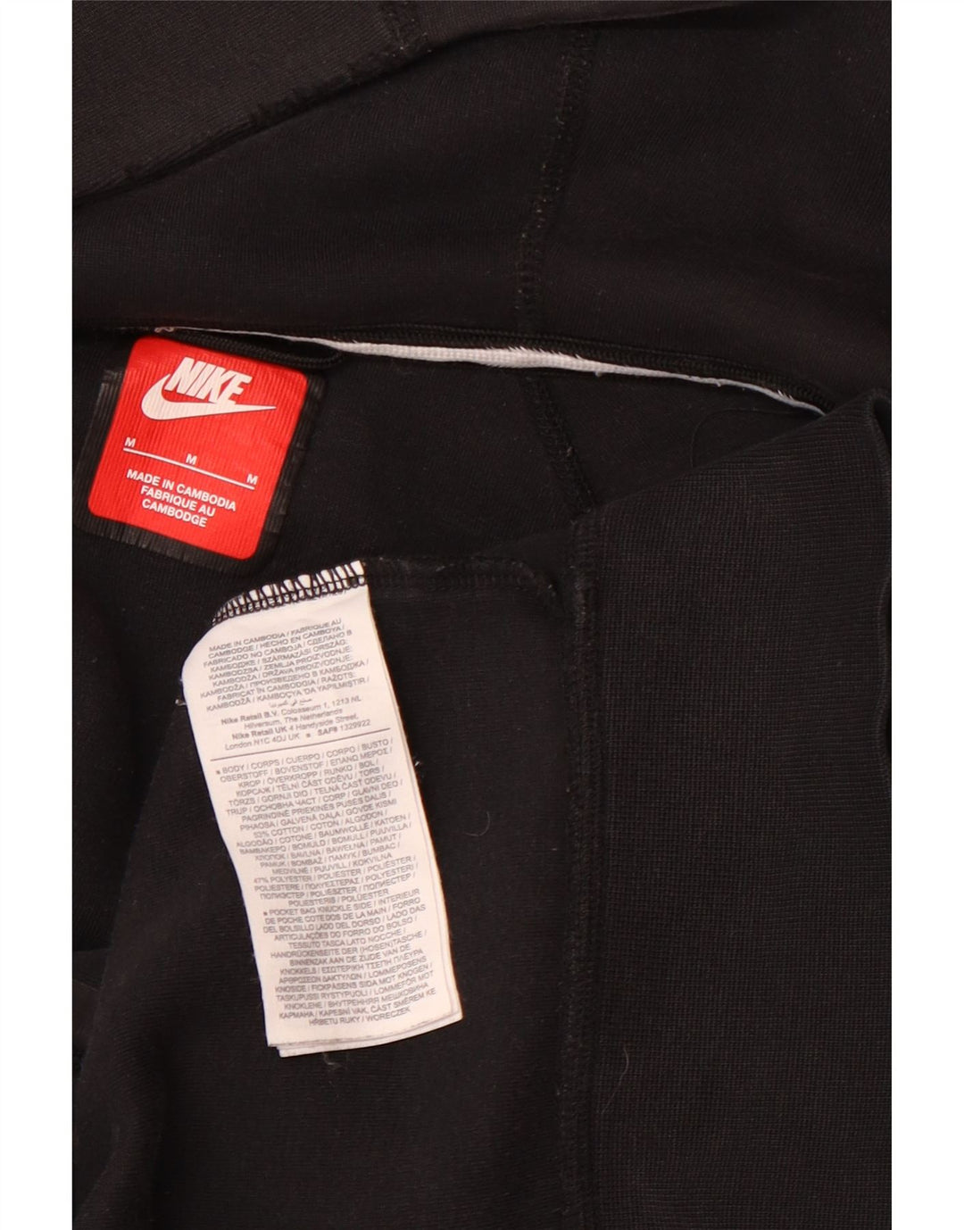 Nike hættetrøje med lynlås til mænd mellem sort bomuld