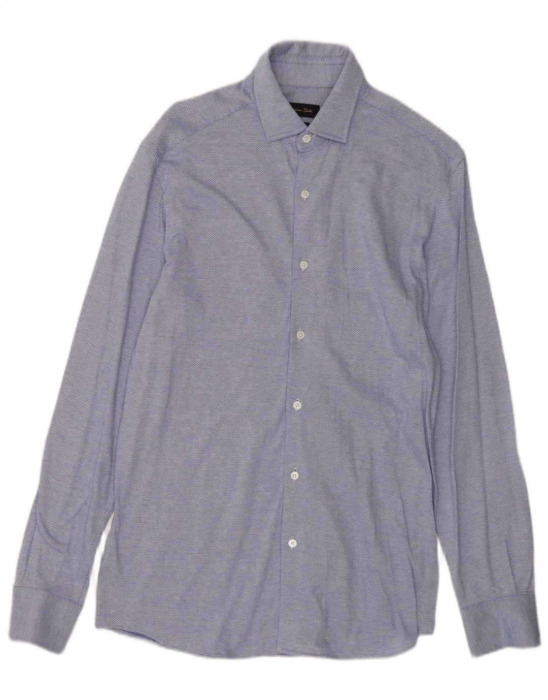 Massimo Dutti Herreskjorte Medium Blue Chevron Bomuld