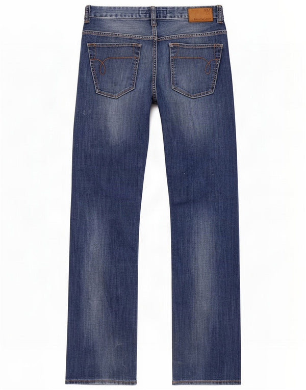 Calvin Klein Herre Distressed Bootcut Jeans W29 L33 Blue Cotton