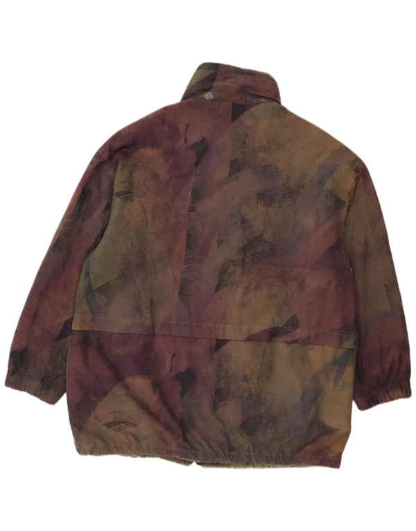 Vintage kvinders abstrakt mønster vindjakke UK 20 2XL flerfarvet