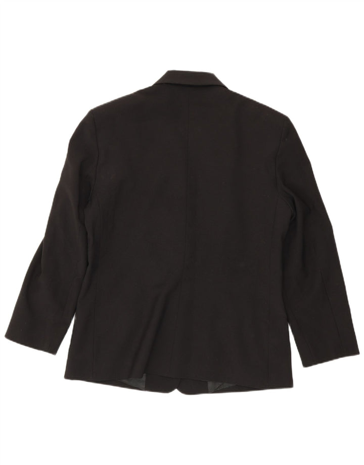 Benetton Dame 3 Button Blazer Jacket IT 46 Stor Sort Polyester