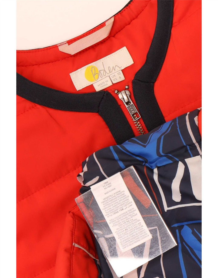 Boden Dame Oversized Polstret Jakke UK 10 Small Red Colourblock Polyester