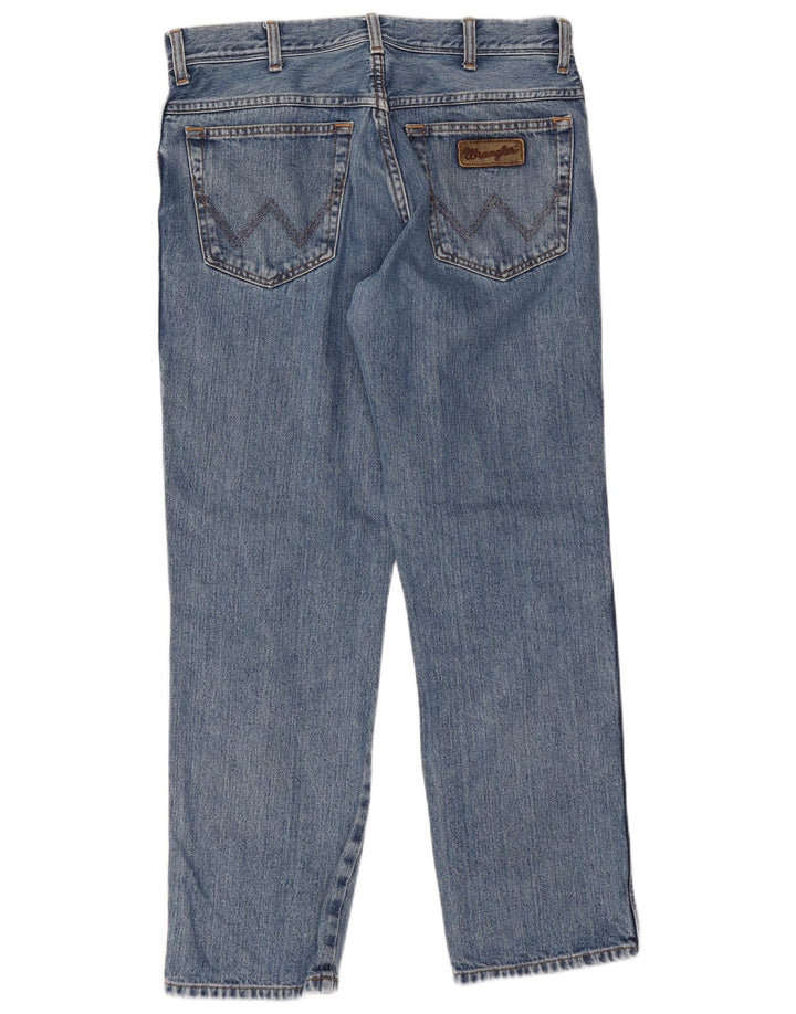 Wrangler Herre Texas Straight Jeans W34 L30 Blå Bomuld