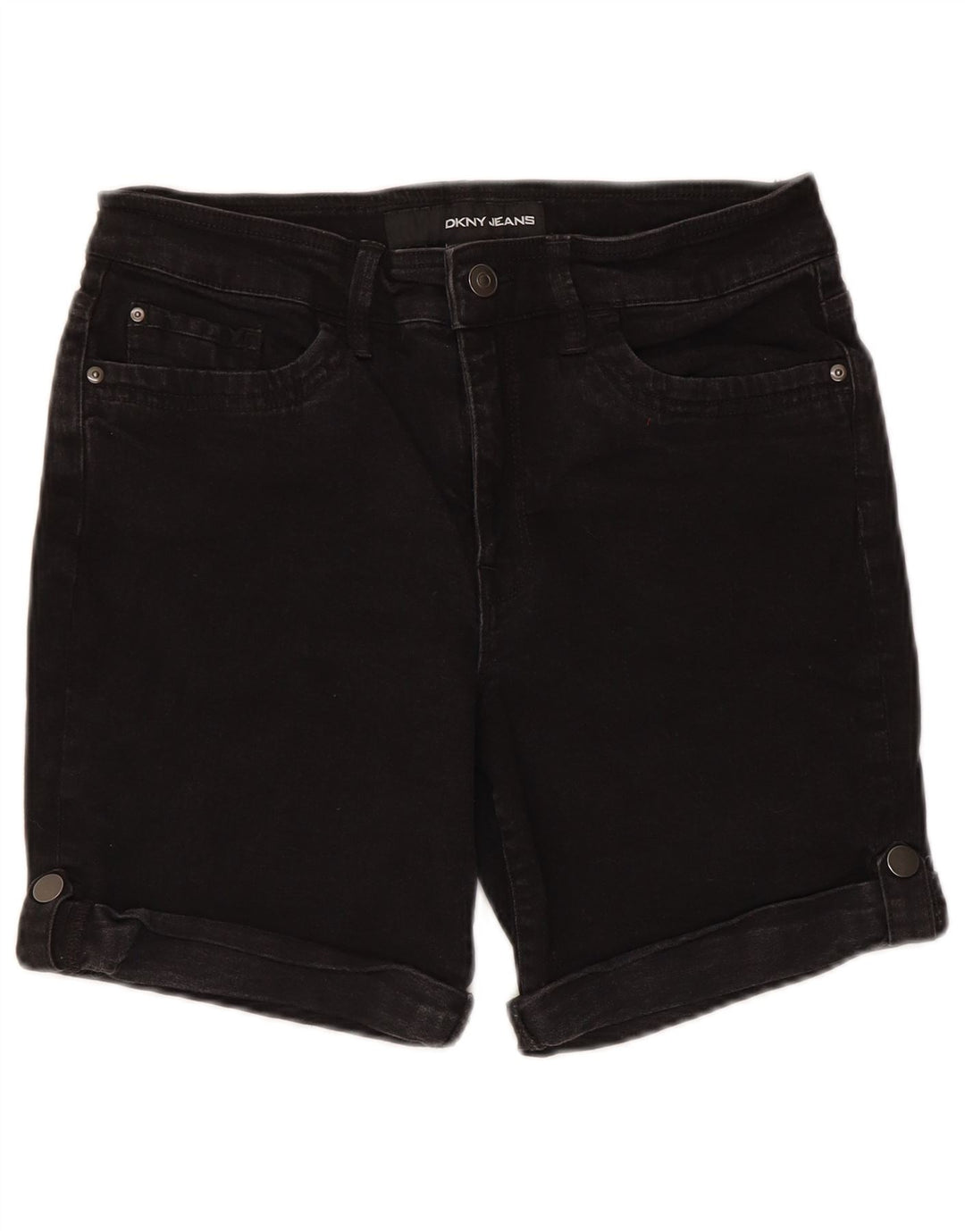 Dkny Dame Denim Shorts US 12 Large W30 Black Bomuld