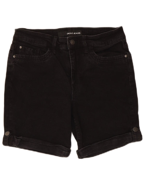 Dkny Dame Denim Shorts US 12 Large W30 Black Bomuld