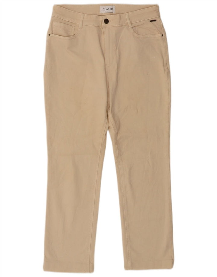 Marks & Spencer Dame Straight Jeans UK 12 Medium W30 L26 Beige Bomuld
