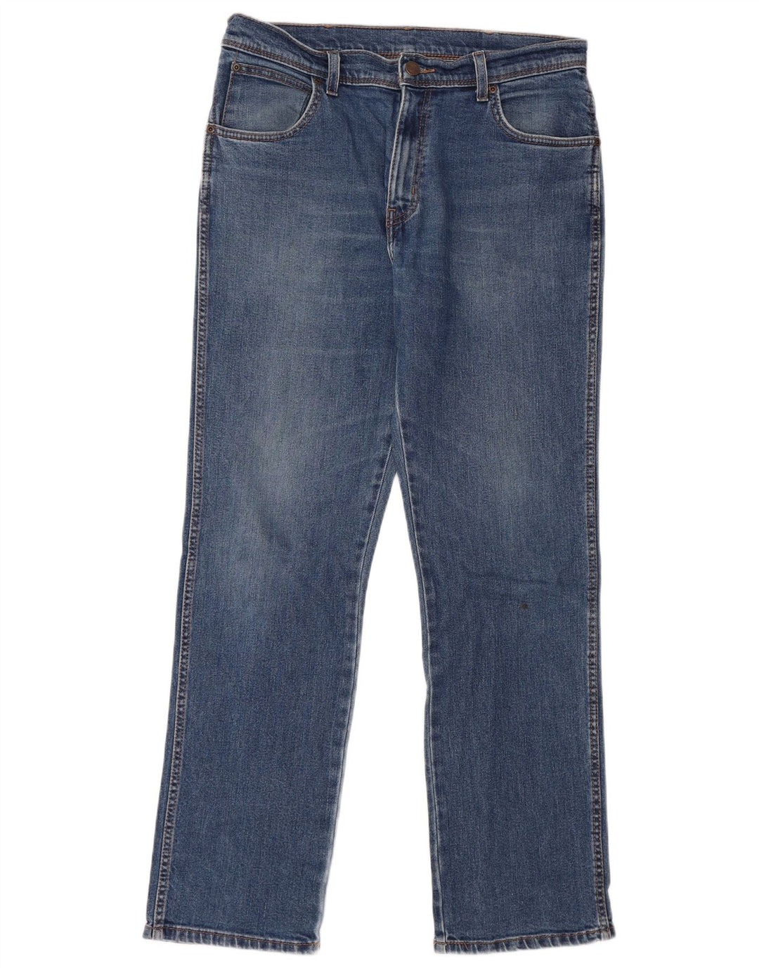 Wrangler Herre Regular Fit Straight Jeans W34 L32 Blå Bomuld