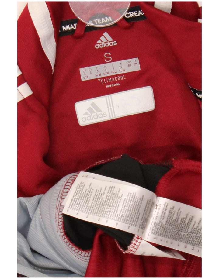 Adidas Dame Climacool Træningsdragt Top Jacket UK 8/10 Small Burgundy