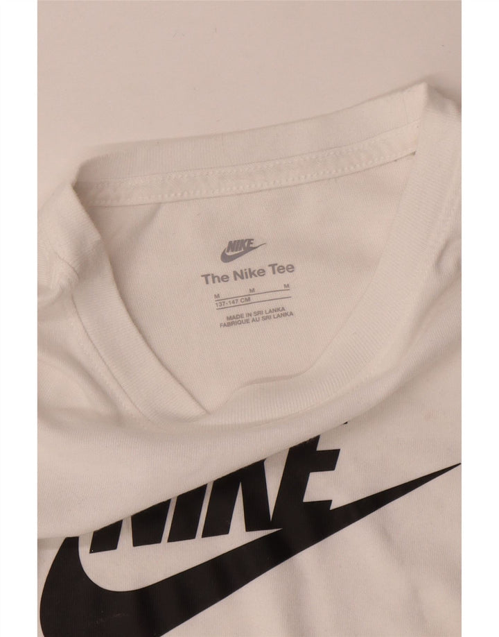 NIKE Grafisk T-shirt til drenge Top 10-11 år Medium hvid bomuld
