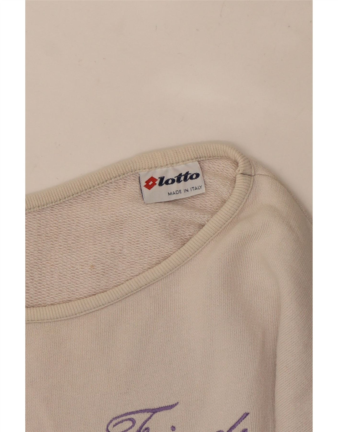 LOTTO Dame Crop Graphic Sweatshirt Jumper IT 42 Medium White