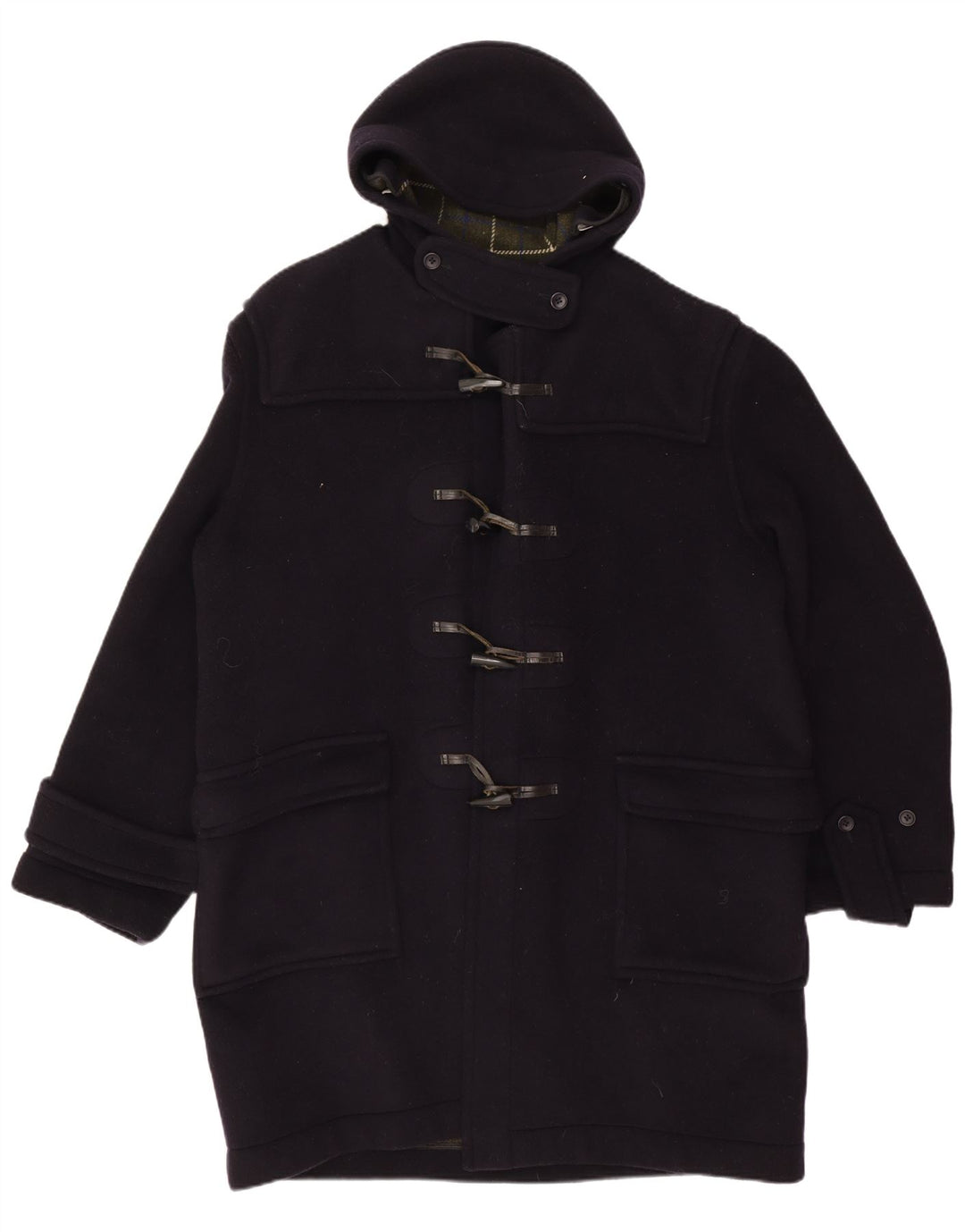 Vintage Herre Hooded Duffel Coat UK 40 Large Navy Blue