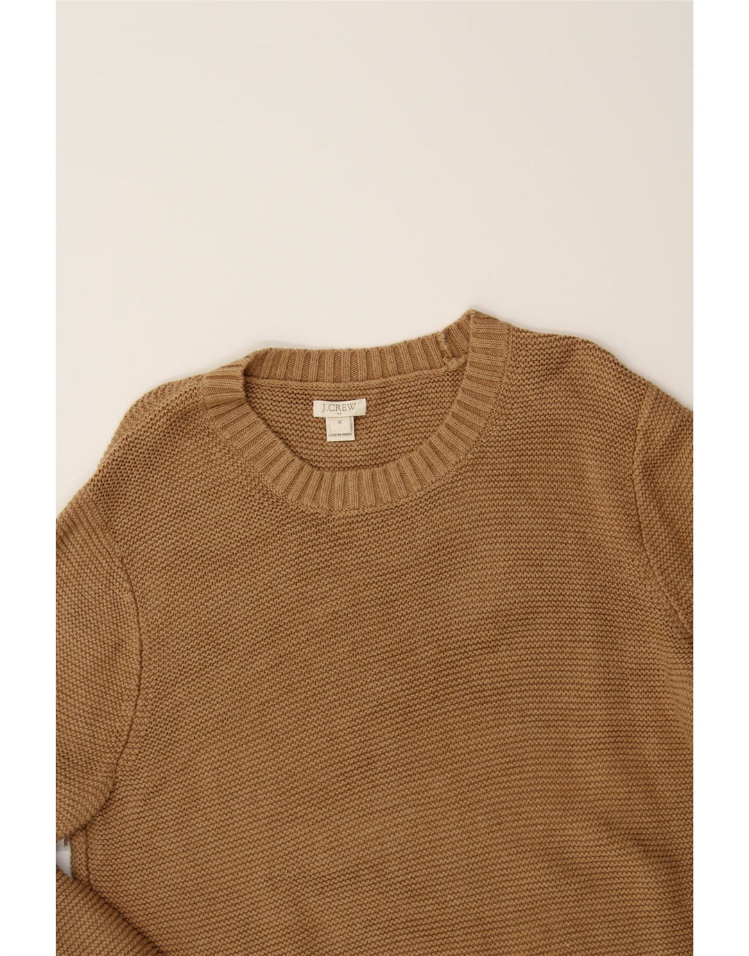 J. CREW Womens Boat Neck Jumper Sweater UK 14 Medium Brown Cotton Vintage J. Crew and Second-Hand J. Crew from Messina Hembry 