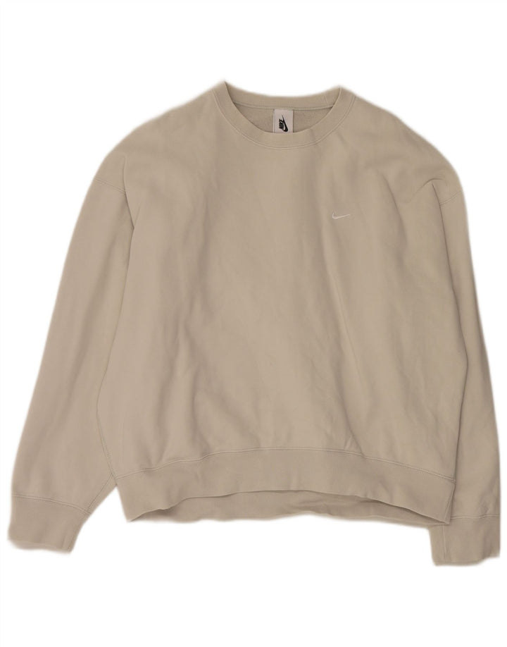 Nike Sweatshirt til mænd, stor beige bomuld