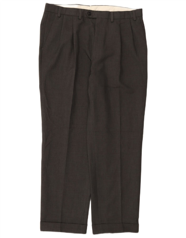 Marks & Spencer Herre Pegged Suit Bukser W36 L29 Grå Polyester