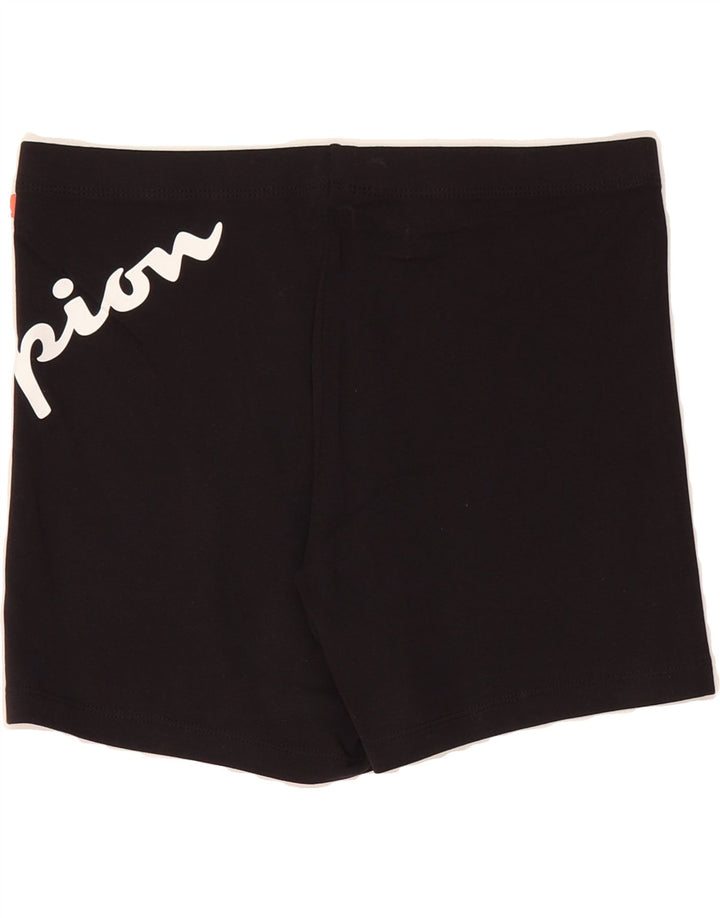 CHAMPION Womens Graphic Sport Shorts UK 14 Large  Black Vintage Champion and Second-Hand Champion from Messina Hembry 