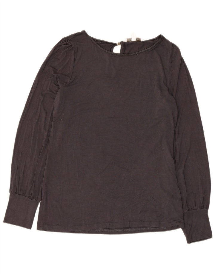 Oasis Dame Langærmet Bluse Top UK 10 Small Grey Viscose