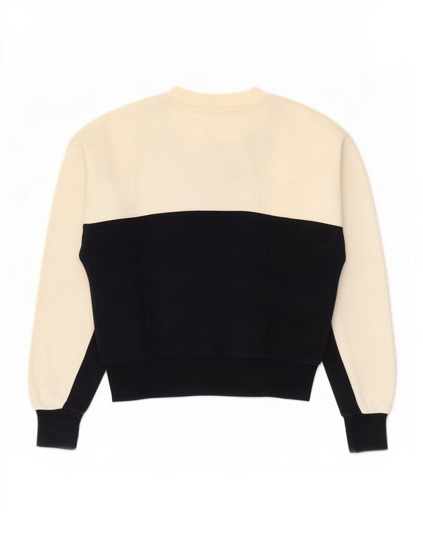 Champion Womens Crop Oversized Sweatshirt Jumper UK 6 XS White Colourblock