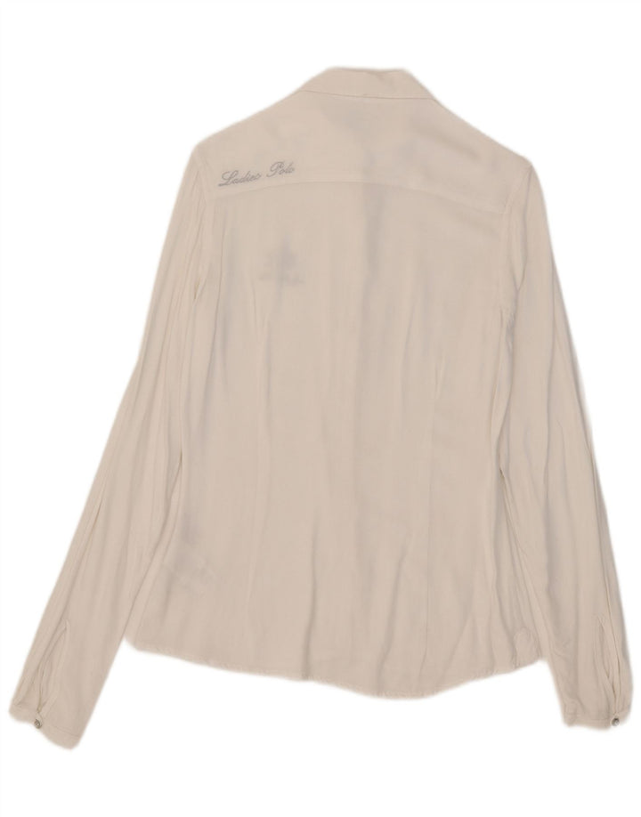 La Martina Dame Flæse Front Shirt Bluse US 2 XS Hvid Viscose