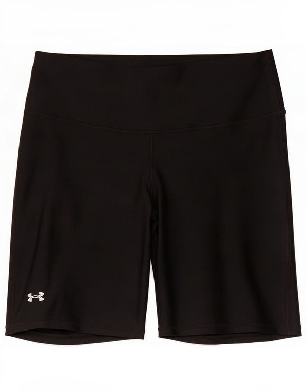 Under Armour Womens Heat Gear Sports Shorts UK 14 Large Black Polyester