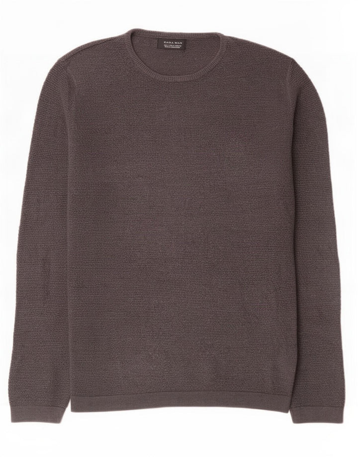 Zara Herre sweater med rund hals, lille grå