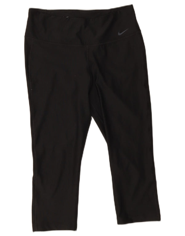 Nike Dame Dri Fit Capri Leggings UK 14 Medium Sort Polyester