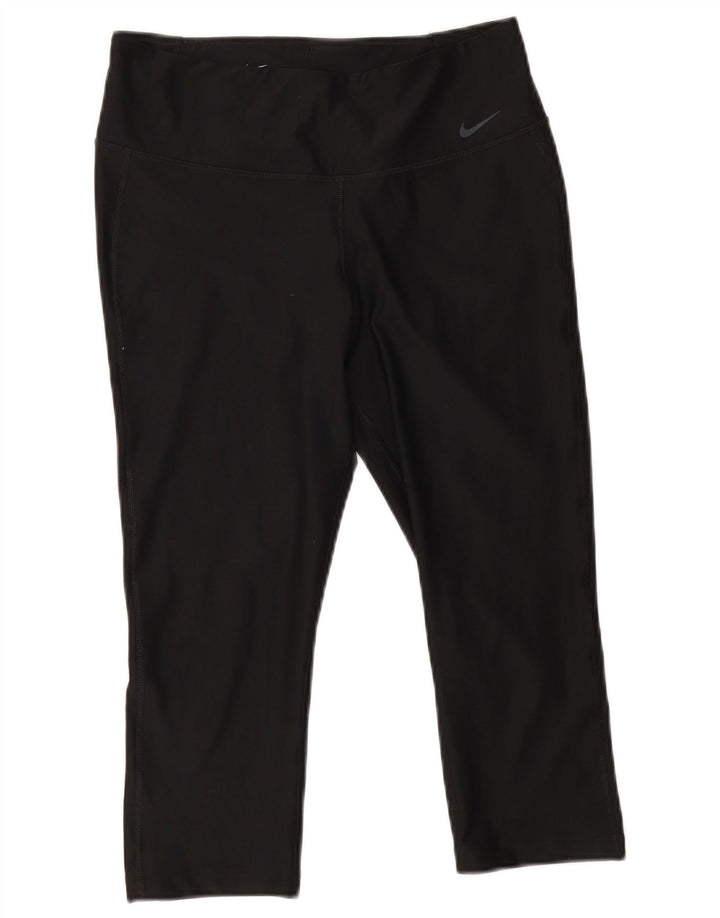 Nike Dame Dri Fit Capri Leggings UK 14 Medium Sort Polyester