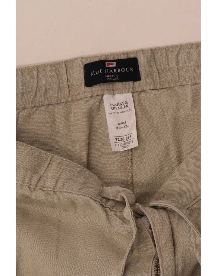 Marks & Spencer Herre Blue Harbor Capri Bukser W32 Medium Beige Linned