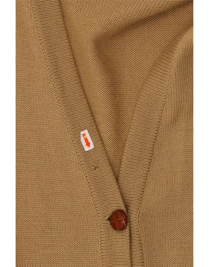 LUISA SPAGNOLI Dame Cardigan Sweater UK 14 Stor Beige Uld