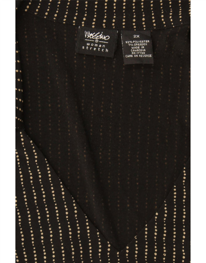 MOSSIMO Womens Stretch Shirt Blouse UK 20 2XL Black Pinstripe Polyester Vintage Mossimo and Second-Hand Mossimo from Messina Hembry 