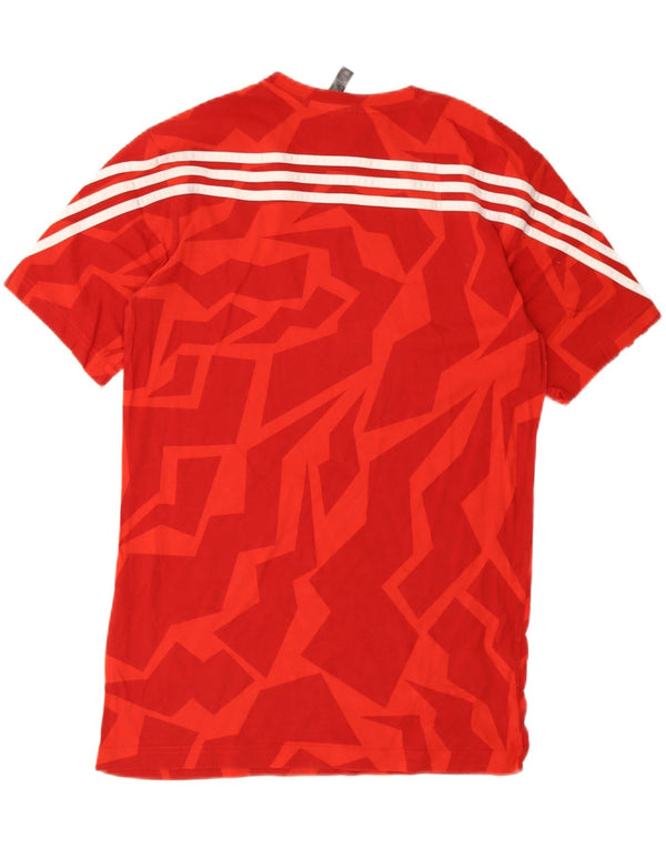Adidas drenge T-shirt top 15-16 år rød geometrisk bomuld