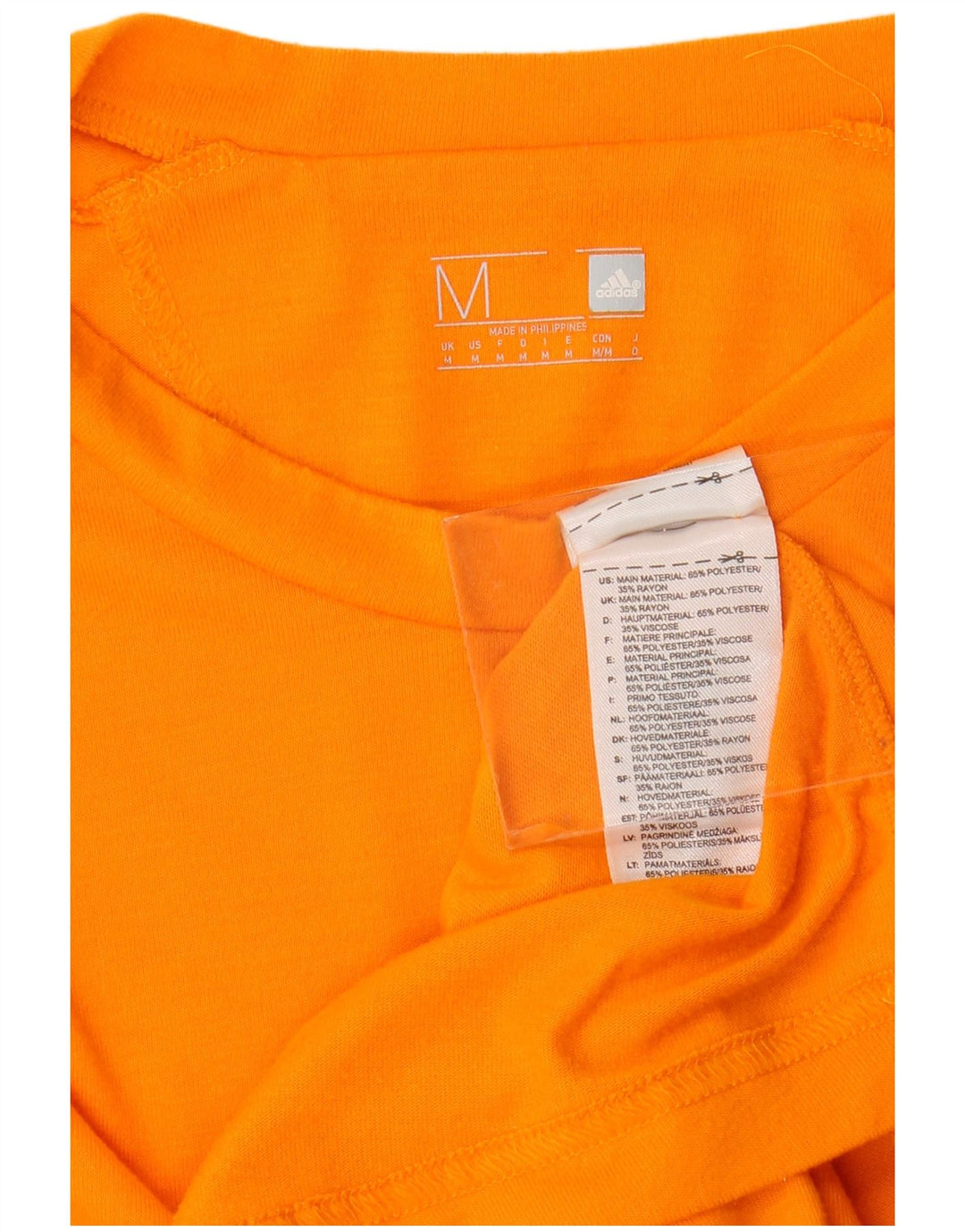 ADIDAS Herre T-Shirt Top Medium Orange Polyester