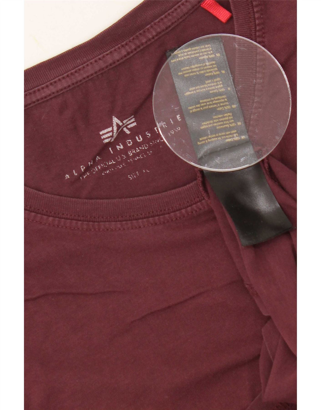 Alpha Industries Herre grafisk T-shirt Top Medium Bourgogne Bomuld