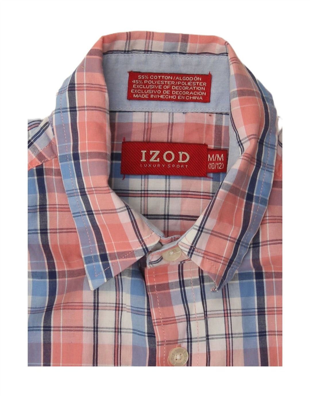 Izod drengeskjorte 10-11 år Medium flerfarvet plaid bomuld