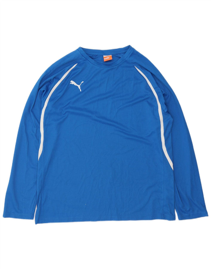 Puma Herre Top Langærmet Stor Blå Stribet Polyester