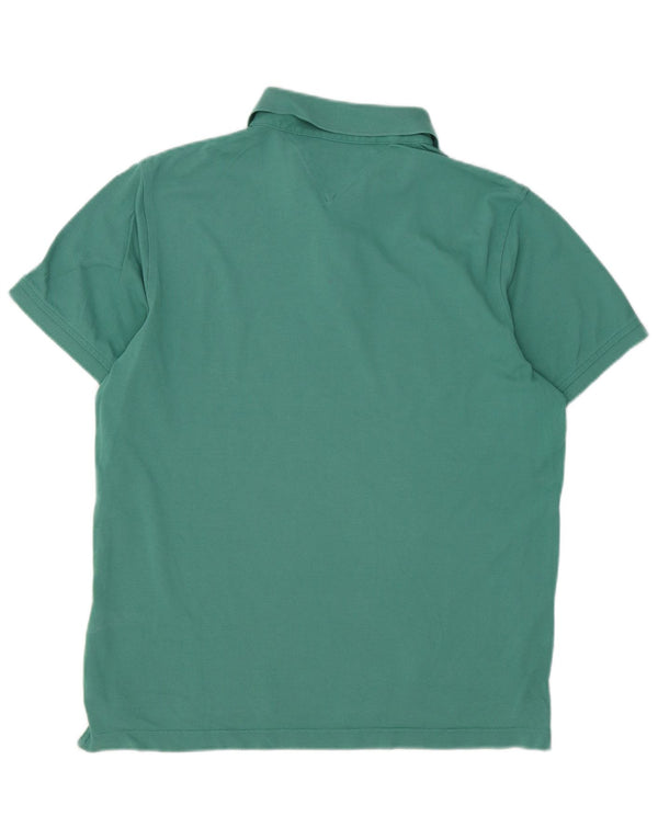 Tommy Hilfiger Mens Slim Fit Polo Shirt XL Green Cotton