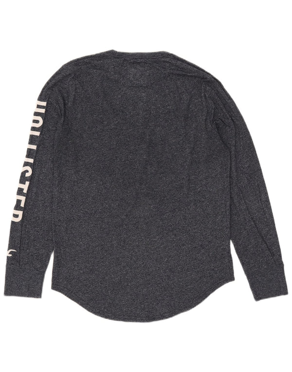 Hollister Herre Grafisk Top Langærmet Medium Marineblå Flecked Bomuld