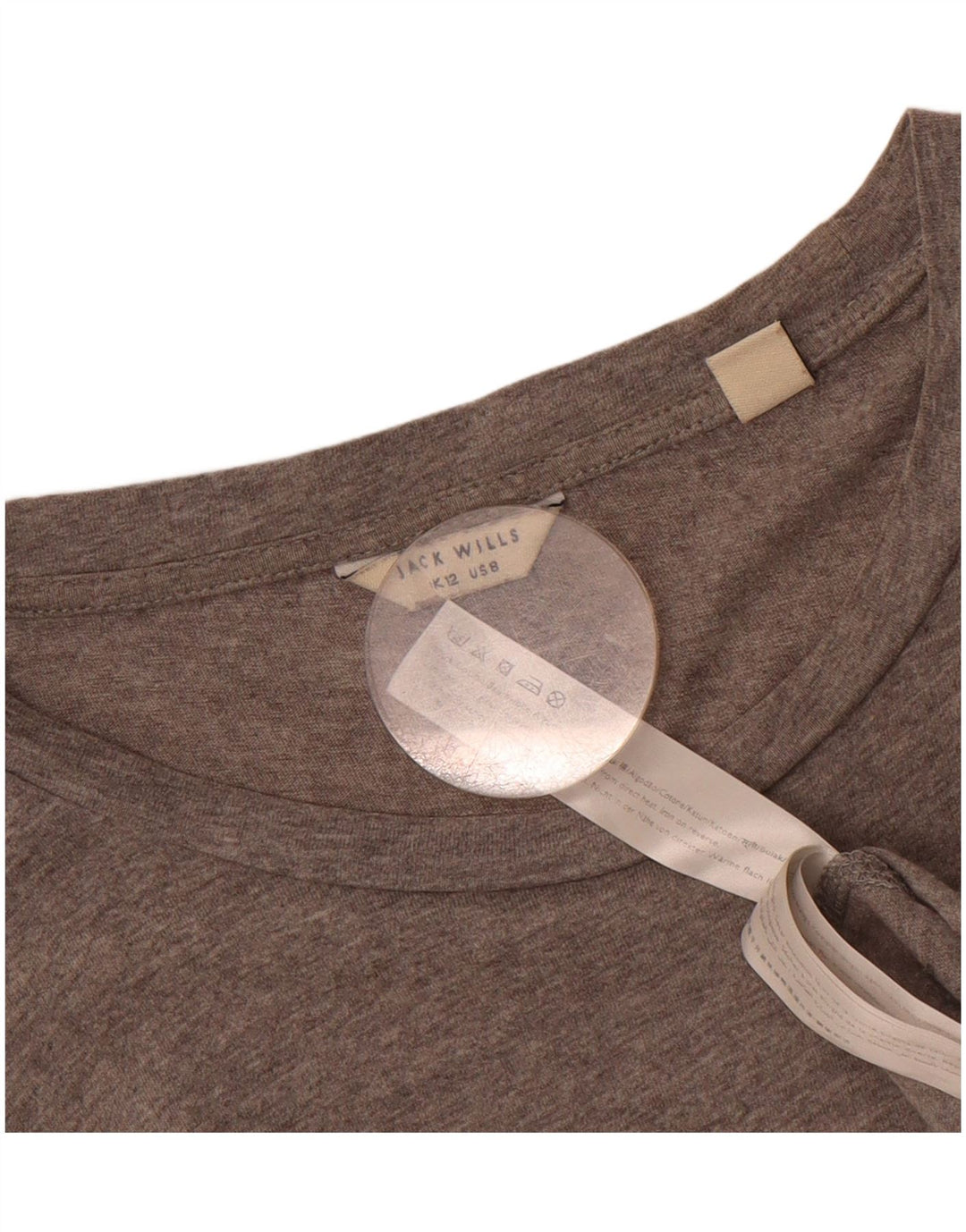 JACK WILLS Womens T-Shirt Top UK 12 Medium Grey Cotton