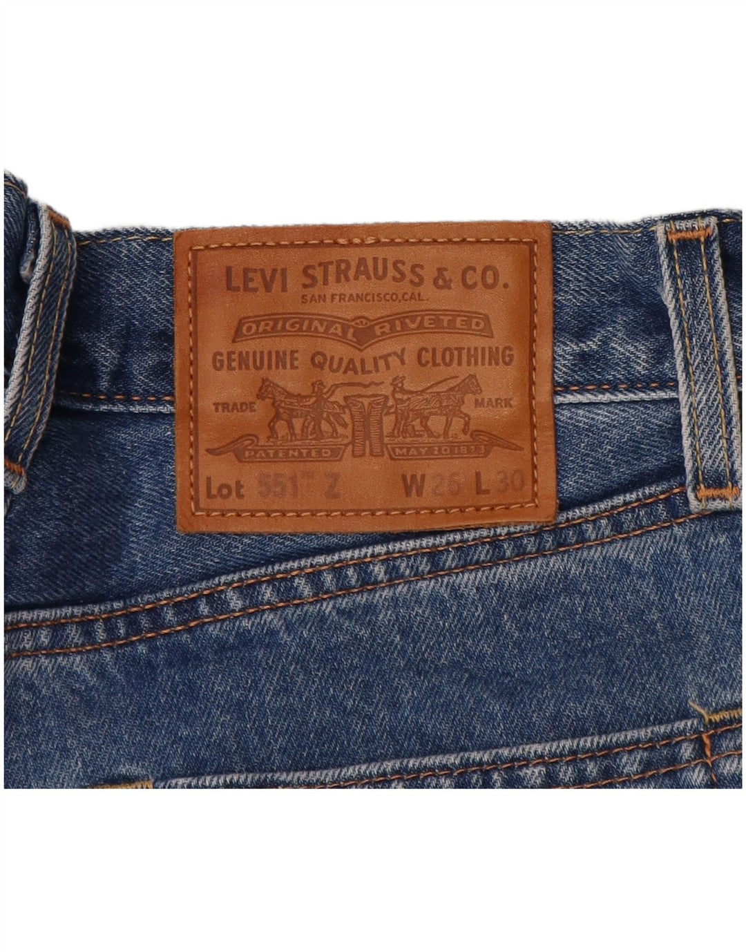 Levi's Dame 551 Straight Jeans W26 L30 Blå Bomuld